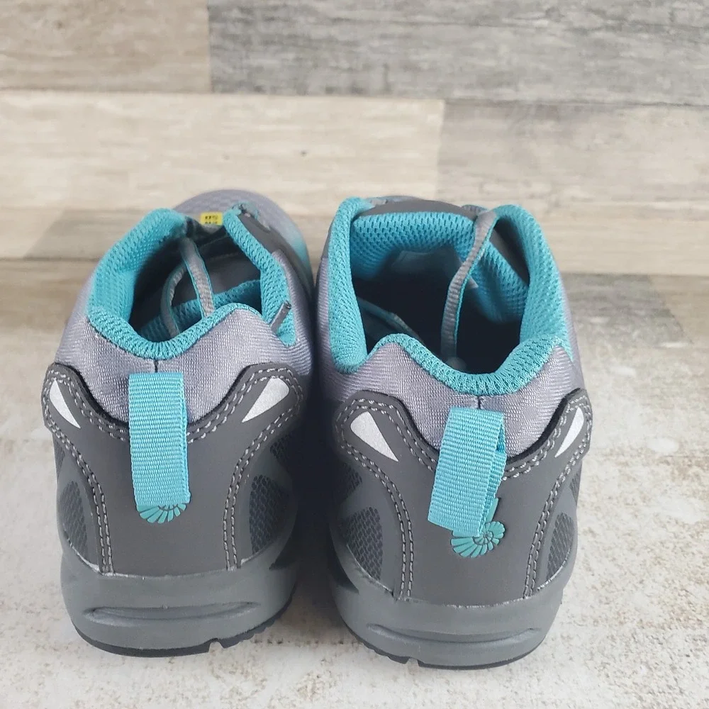 Nautilus N2485 Womens Work Shoes Sz 6.5 B Teal Gray Carbon Fiber Safety Toe